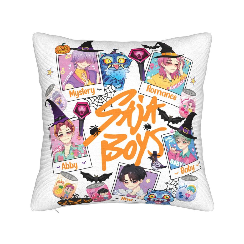 KPop Demon Hunters Halloween Saja Boys Pillowcase Printed Polyester Cushion Cover Decorative  Throw Pillow Case Cover Home