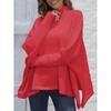 Women's Pullover Autumn and Winter Loose Split Bat Sleeve Half High Neck Sweater