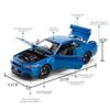 1/24 Nissan Skyline GTR R34 Форсаж Модель машины из сплава Звук Свет Коллекционная Миниатюрная Voiture Литая Игрушечная Машина Мальчик C342