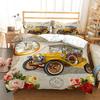New York Statue Of Liberty Duvet Cover Kingqueen Size Retro Car Nostalgic 50S BeddingVintage Car Polyester Quilt Cover For Men
