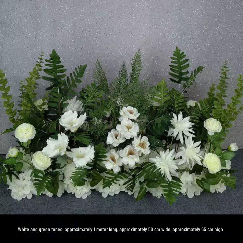 Wedding Aisle Floral Arrangement: Artificial Flower Basket & Row Decoration