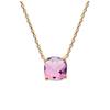 [Q4695] - Gold Plated Necklace 'Sissi' Purple Gold - 45 Cm 8 Mm