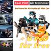 Classic Pilot Bear Car Vent Perfume - Rotating Propeller with Premium Aromatherapy (Cologne & Ocean Scents)
