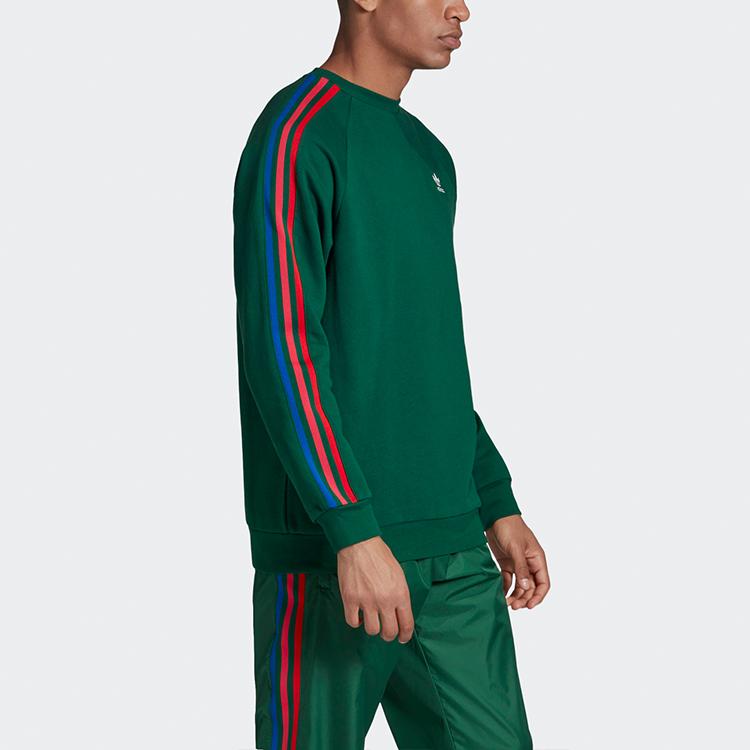 adidas Мужская толстовка с круглым вырезом Originals Trefoil 3D Logo, зеленая, GF0224