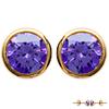 [M1800] - Gold Plated 'Unique' Golden Amethyst Earrings - 5 Mm
