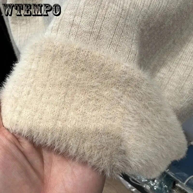 Кружевной трикотаж, теплый интегрированный плюшевый женский свитер, тонкий утепленный пуловер с полувысоким воротом, жемчужный джемпер, осень-зима