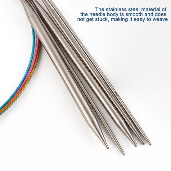 Knitting Needles with Elastic Rope Circular Needle with MM US Sizes Round