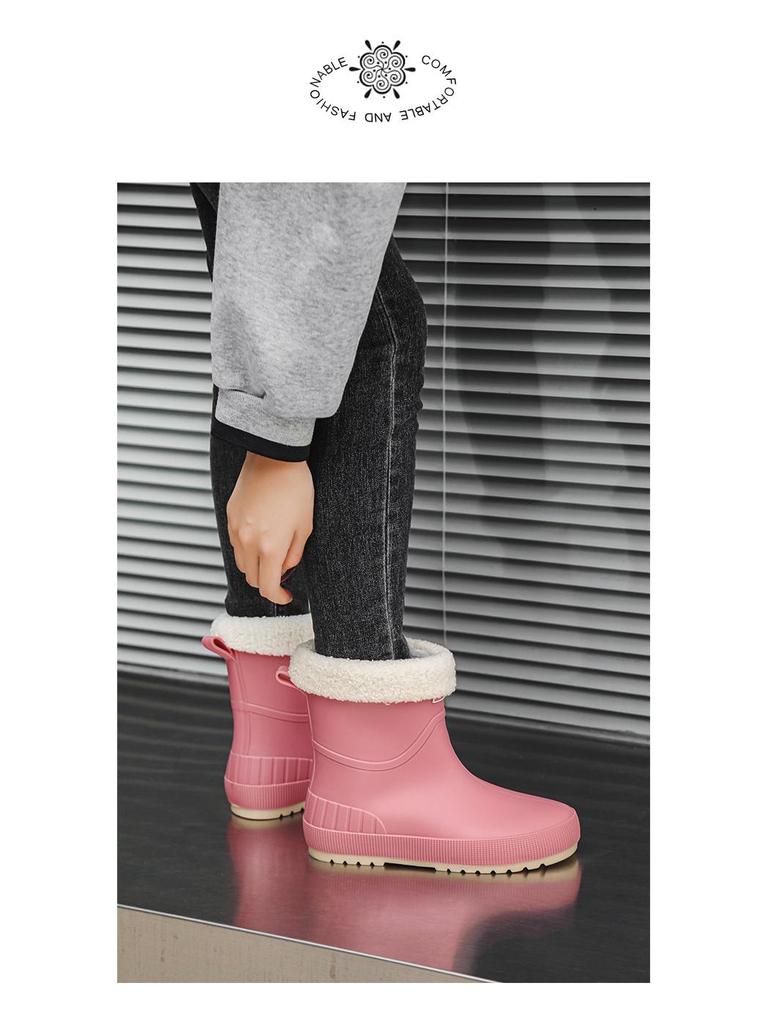 Модные женские резиновые сапоги в японско-корейском стиле — водонепроницаемые, нескользящие, прочные, с мягкой подошвой, удобные для использования на открытом воздухе, в магазинах, на кухне.