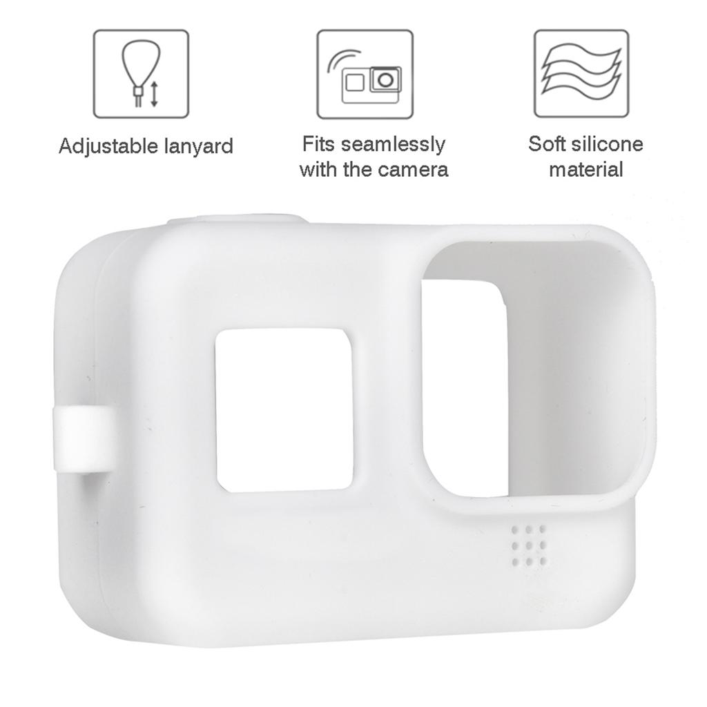 Silicone Anti Fall Protective Cover Case Accessory for 8 Action Camera(white )