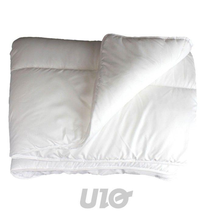 Couette - CONFORT - 240x220 cm - Microfibre - Lavable en machine - Uni Blanc