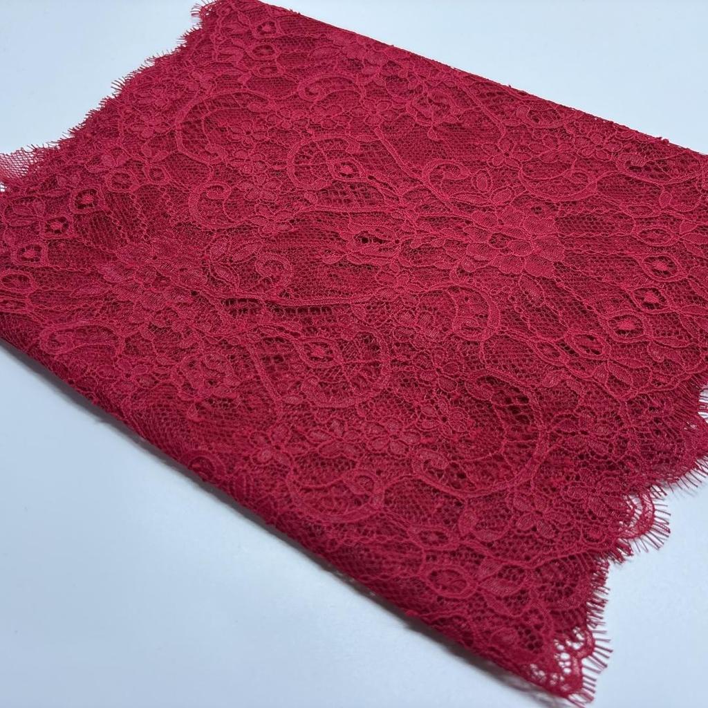 3 м x 28,5 см Темно-красное французское кружево шантильи, Не тянущееся кружево реснички для шитья, Бюстгальтер, Нижнее белье, Линжери, Платье, Одежда, Рукоделие