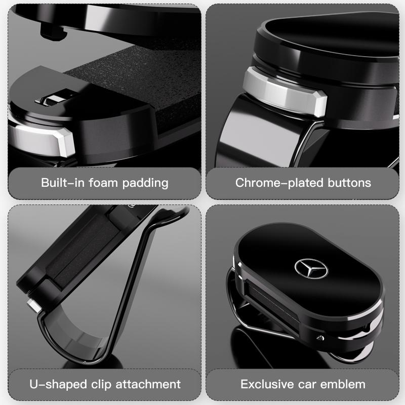 Car Glasses Storage Clip Holder Sun Visor Sunglasses Clamp Hubcap For Mercedes Benz AMG GLE GLC CLA GLK W206 W204 W205 W211 W203 DQRST1