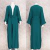 Sexy Short Sleeve Front Open Self Belted Long Kimono Dress Summer Clothes For Women Beach Wear Bathing Suit Cover Up Q1357