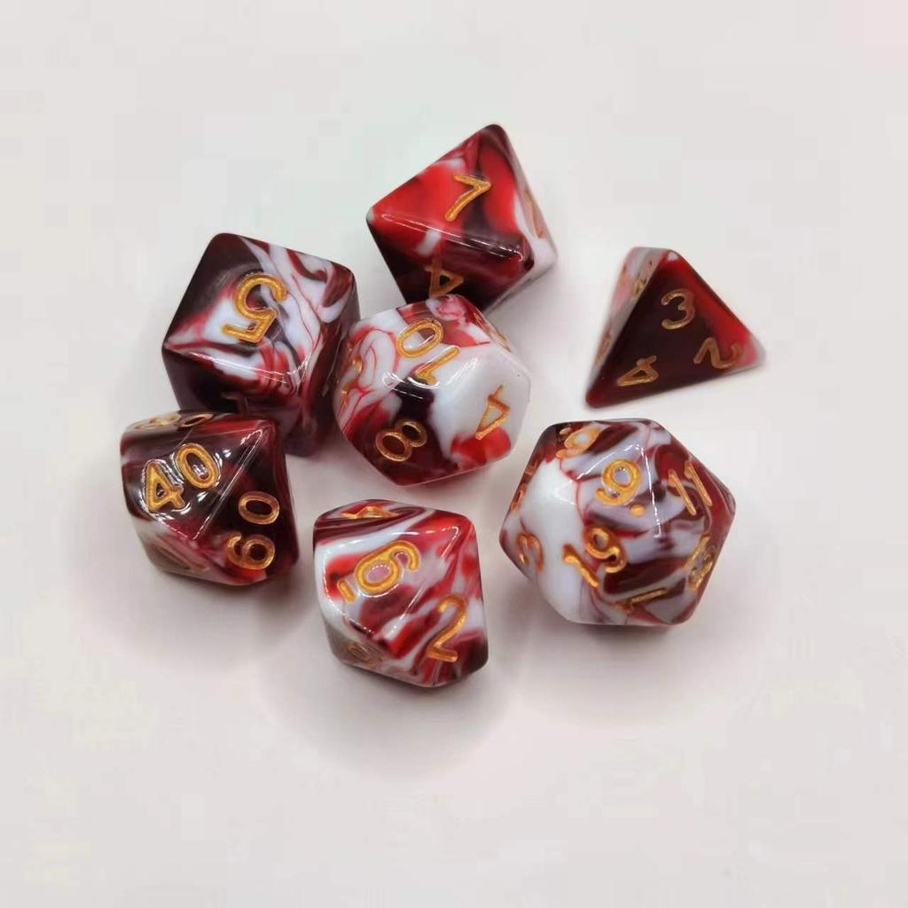 7 шт./лот, многогранные игральные кости из смолы D&D D4 D6 D8 D10 D% D12 D20, многогранные игральные кости TRPG, настольные игры