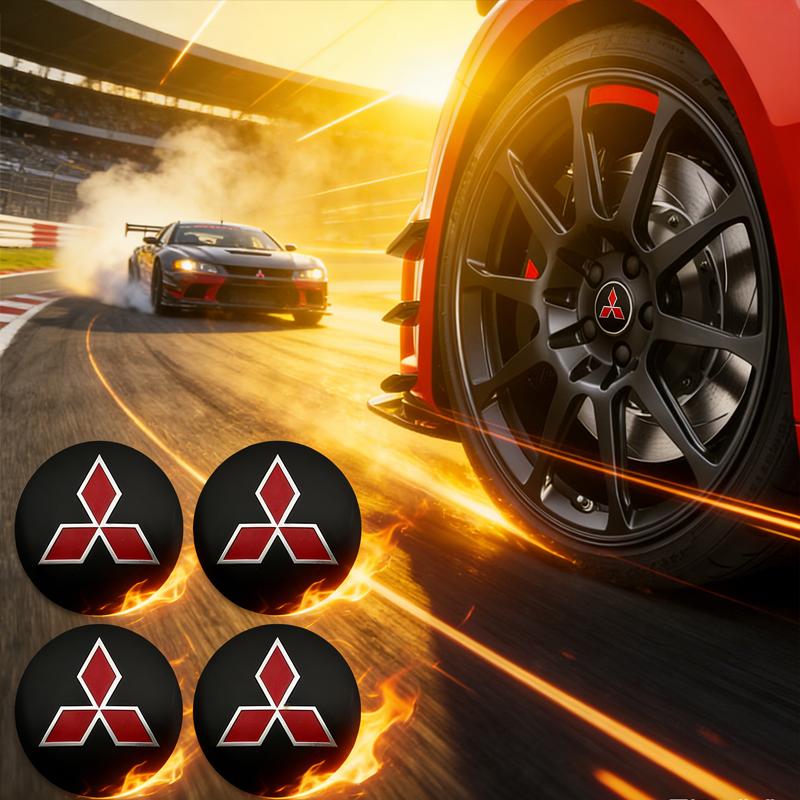 4Pcs 56mm For Mitsubishi Ralliart Outlander Pajero Lancer Car Wheel Center Hub Caps Badge Sticker Decals Decoration Accessories usjp22