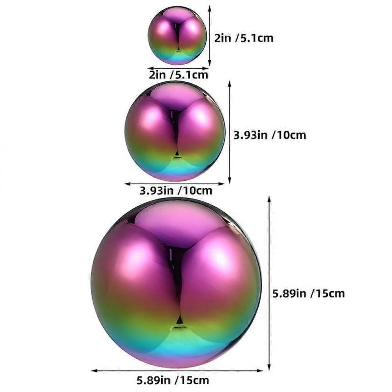 Flower Garden Stainless Steel Sphere for Reflective Decor 5Pcs Gazing Balls