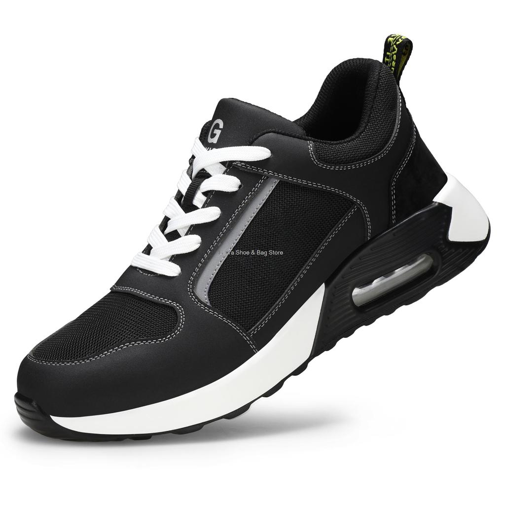 Модные мужские защитные ботинки на воздушной подушке, рабочие туфли со стальным носком, кроссовки с защитой от проколов для рабочих, рабочие защитные ботинки, дышащие, промышленные