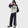2023 Girls' Autumn Korean Sportswear Set: Letter-Printed Top & Trousers (Medium & Large)