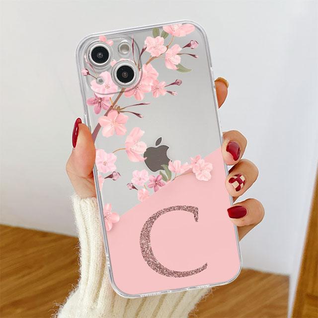 Розовый модный прозрачный чехол с цветочным принтом и надписью для Apple iPhone 14 11 13 12 Pro 7 8 Plus XR X XS Max 6 6S, силиконовый чехол для телефона