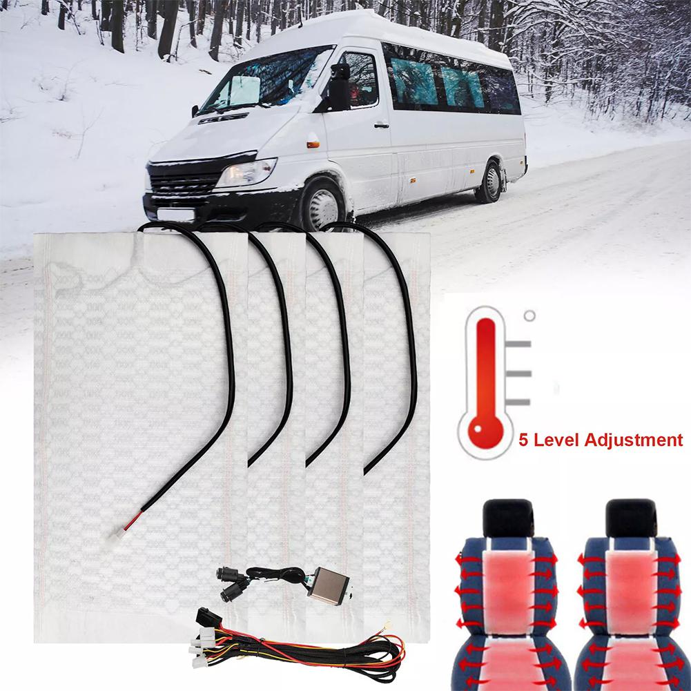 Зимняя грелка для сиденья Авто Зимняя грелка Нагревательные подушки Коврик Сиденья Зимние чехлы Автомобили Нагревательное волокно Нагреватель 12 В Углерод L7A2