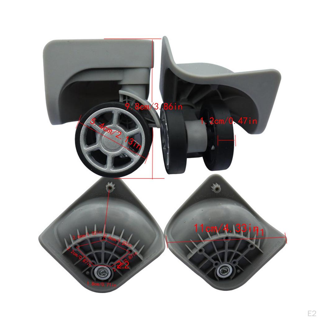 2 Сверхпрочных колеса для чемодана с вращением на 360 градусов