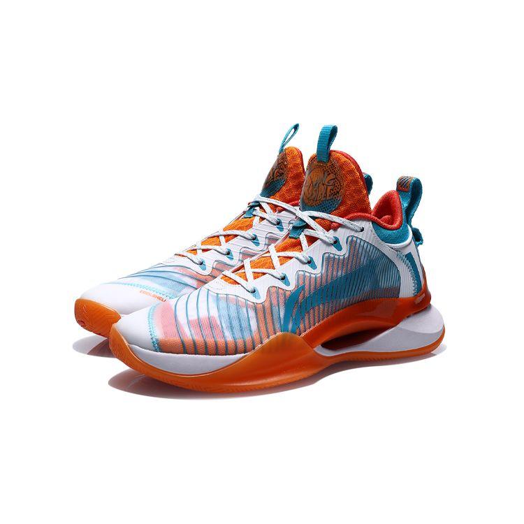 Баскетбольные кроссовки Li Ning Ling Ren I Team с амортизацией, нескользящие, износостойкие, легкие, поддерживающие, низкие, детские, сине-белые, YKBR038-3