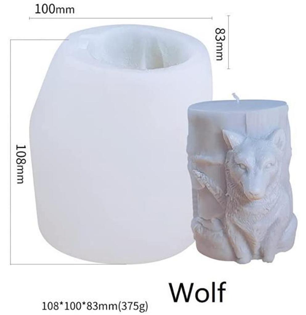 Силиконовая форма для свечей Animal Relief Волк Медведь Лошадь Лось Цилиндрическая форма Форма для свечей ручной работы Форма для поделок Домашний декор