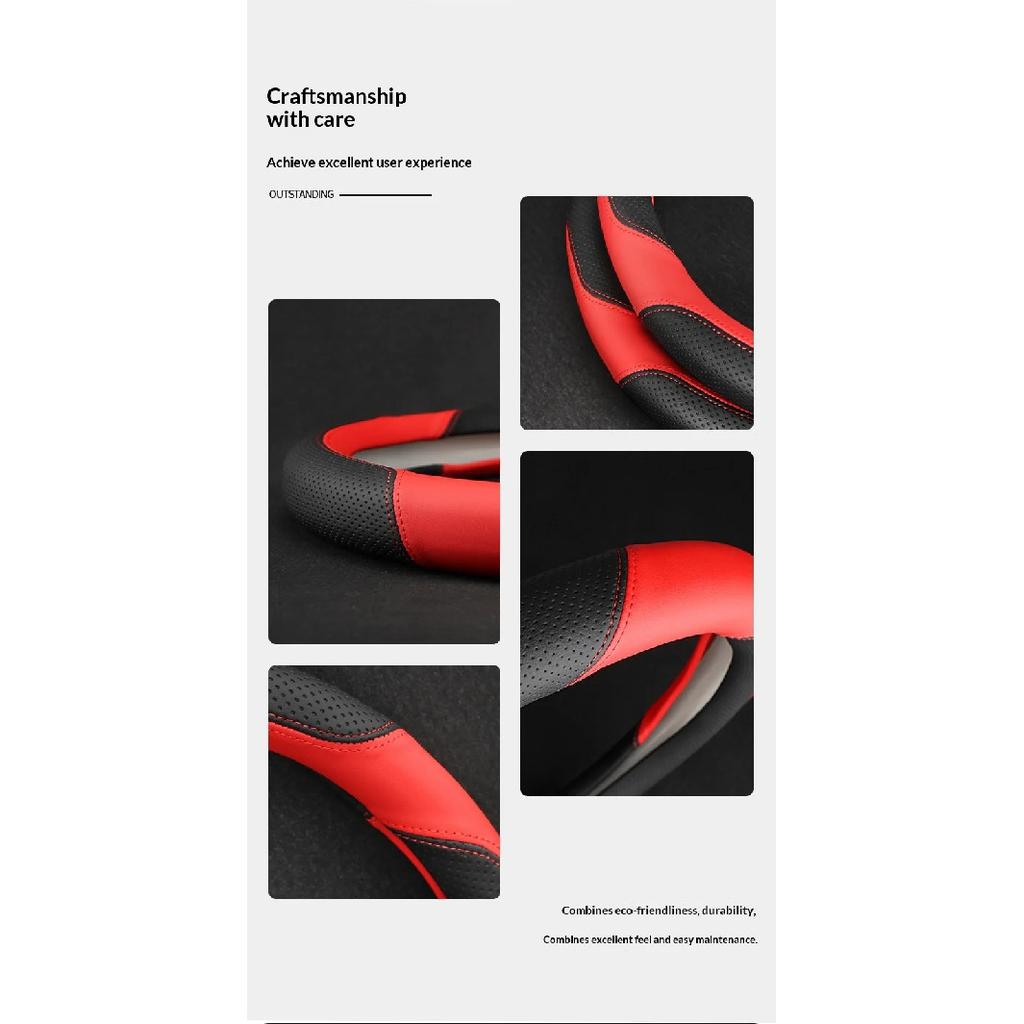 Leather Car Steering Wheel Cover, For Geely L7 EX5 E8 Starship 7 Starray 2026, Breathable Anti-slip Auto Interior Accessories