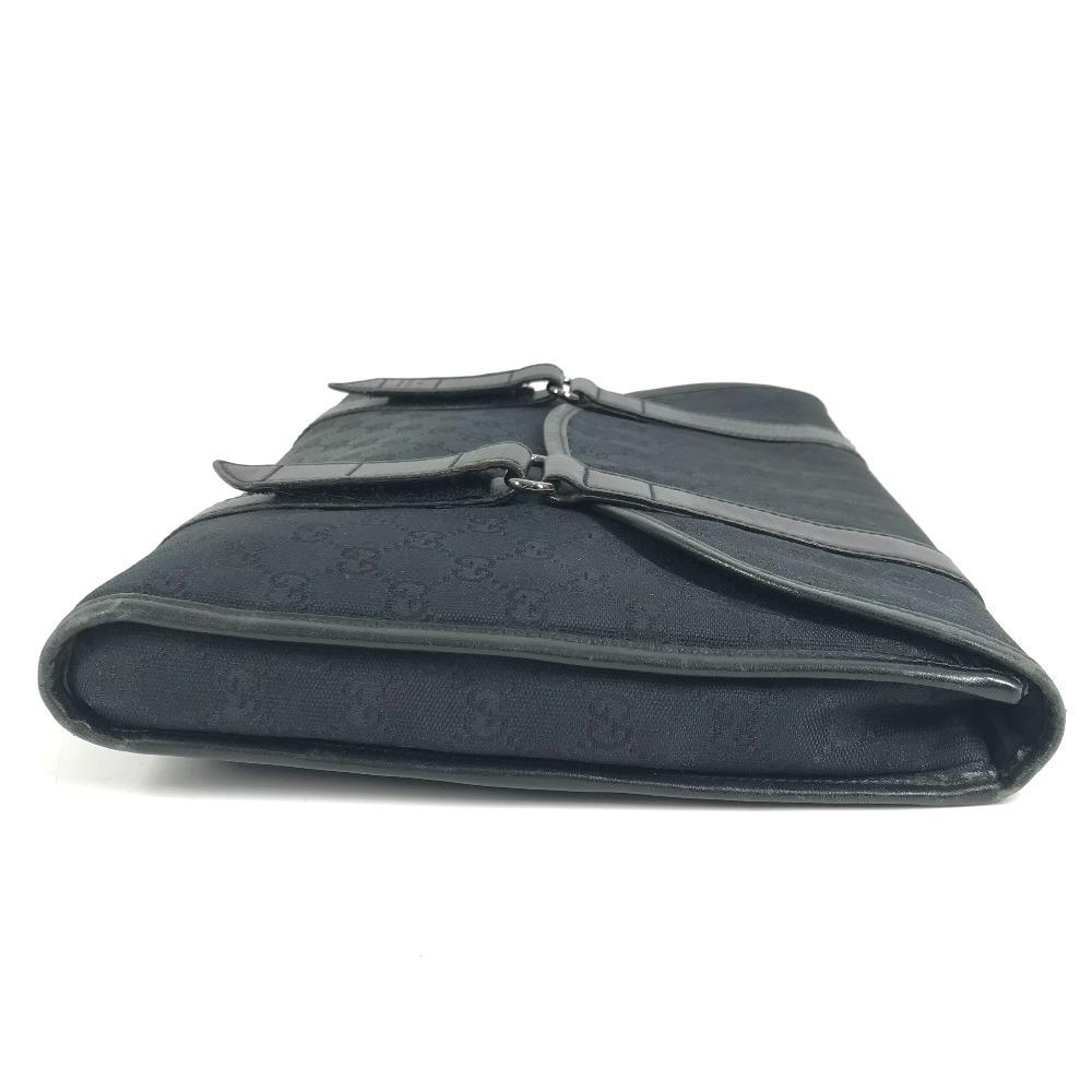 GUCCI 145852 Logo GG Bag Pouch Flap Cluch Bag Clutch bag GGCanvas/Leather Black