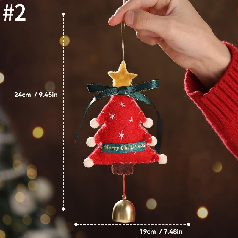 Christmas Bell Hanging Decoration Doorbell Christmas Party Hanging Decoration Creative Glitter Christmas Tree Keychain Pendent