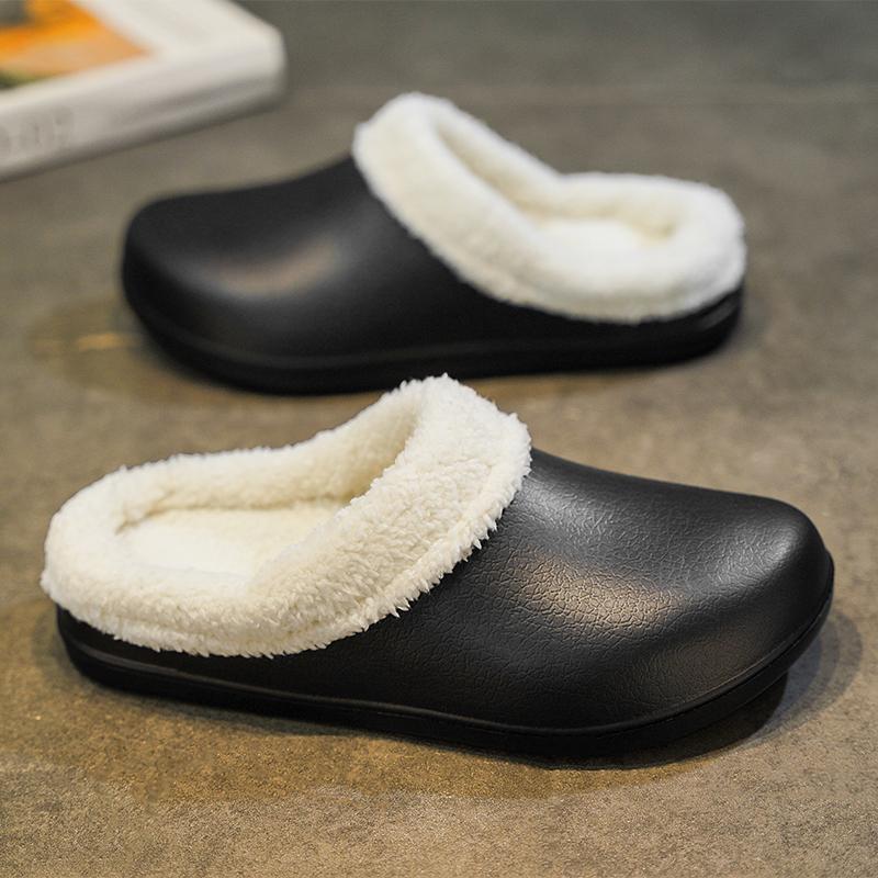 Хлопковые тапочки для пар, зимние теплые плюшевые тапочки с плюшевой подкладкой, удобные тапочки с подкладкой, аксессуары, черные босые ноги