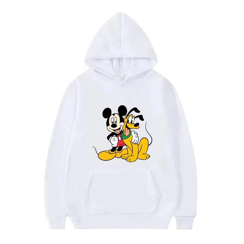 Disney Mickey Mouse Pattern Woman Streetwear Loose Black Winter Tops Clothes Pullovers Ladies Cheap Y2k Hoodies Men Sweatshirts