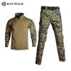 Plus-Size Tactical Camouflage Long-Sleeve Frog Suit Set (No Protective Gear)