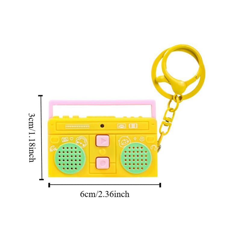 Retro Recording Key Ring Bag Hanging Small Speaker Key Holder Tape Recorder Pendant Birthday Gifts