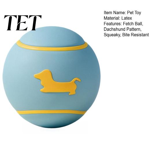 Interactive Training Gear for Puppies Latex Squeaky Dog Ball, Fetch Cute Dachshund Pattern, Toys Indoor Outdoor Play Chew Toy Small Medium Dogs
