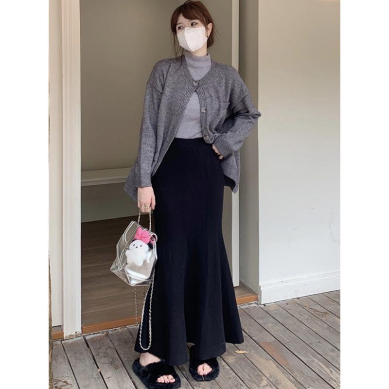 "Women's High-Waist Fishtail Skirt - 2024 Autumn/Winter Collection"