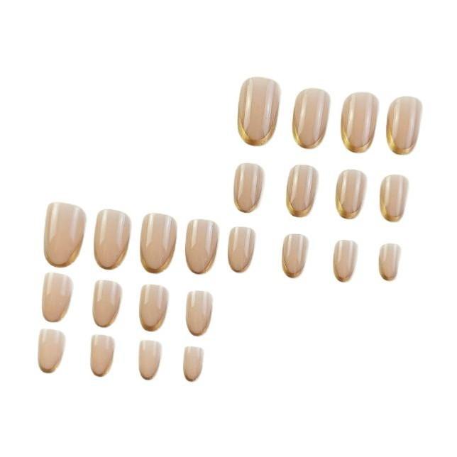 Wearable Nail Patch Nail Art Wearable Nail Gold French Fake Nail Extension Removable Nail Wholesale