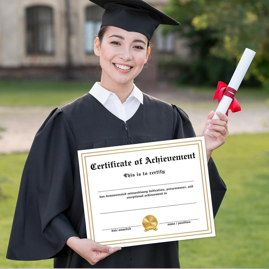 25 PCS Certificate of Achievement Professional, Certificate of Recognition Completion, Award Certificate Paper for School Students Teachers