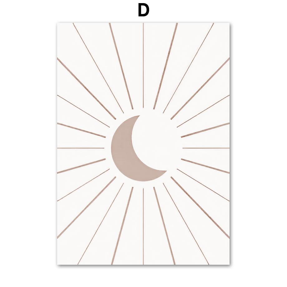 Бежевый Озерная Ферма Лодка Одуванчик Бохо Абстрактные Линии Плакаты И Принты Холст Искусство Настенное Украшение Дома Картины Для Гостиной