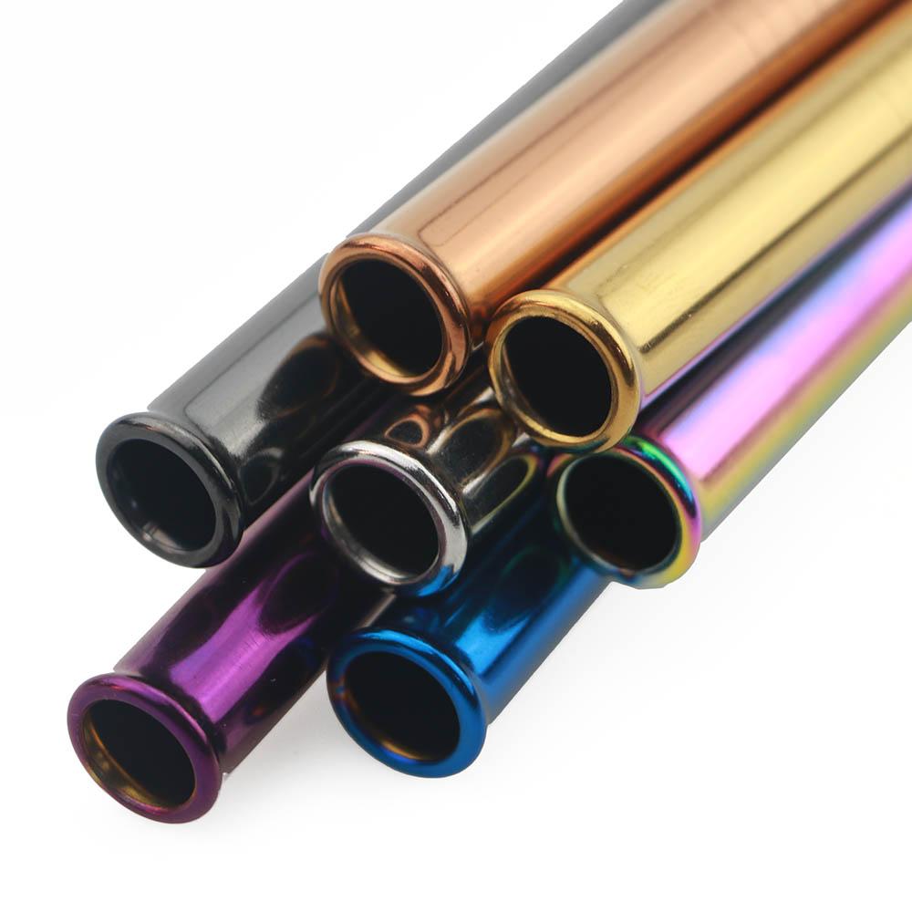 1 шт. многоразовая соломинка для питья из нержавеющей стали, широкая 12 мм, металлическая соломинка, набор из жемчужной соломинки для молочного коктейля с пузырьками, со щеточкой для очистки