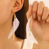 2026 New Feather Earrings Women's, Retro Fashion Creative Design Long Chain Fringed Earrings High Quality Earrings