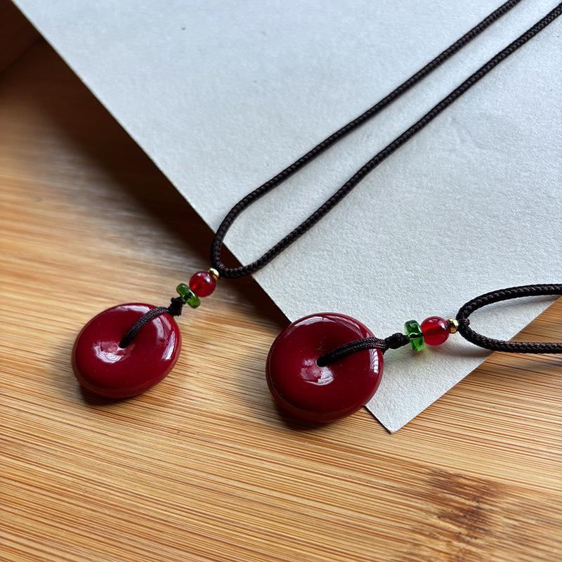 Императорский Фиолетовый Пряжка Мира Киноварный Ожерелье, Унисекс Подвеска Бог-Хранитель