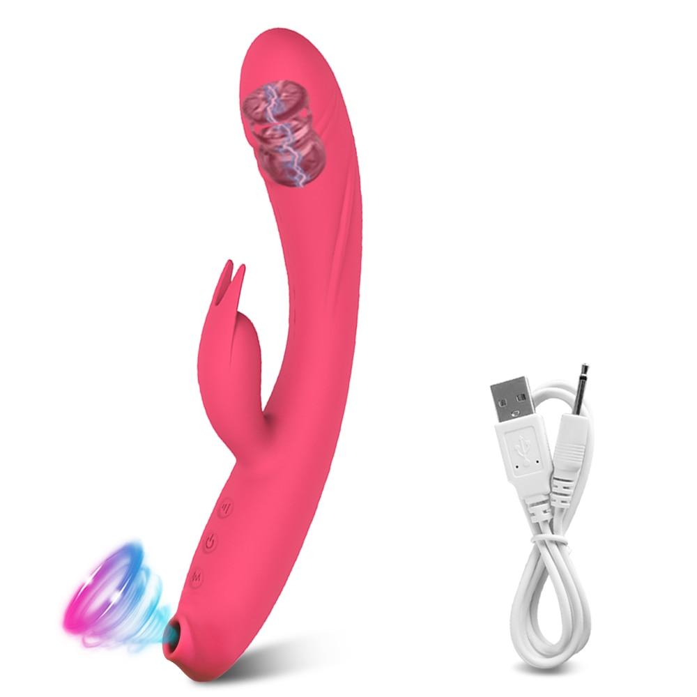 3 в 1 G точечный вибратор-кролик, присоска для клитора, фаллоимитатор, сосущий вибратор, женский вакуумный стимулятор, секс-игрушки для взрослых