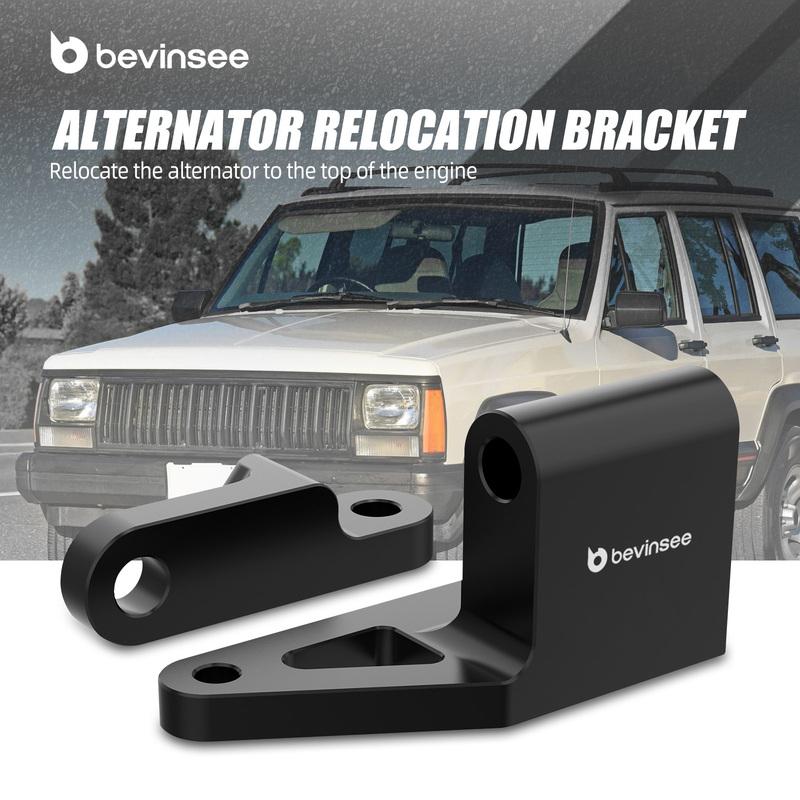 BEVEE 4.0L Alternator Relocation Bracket Kit for Jeep XJ Wrangler Cherokee 1996-2002