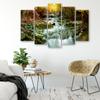 Five Piece Picture Canvas Print Autumn Forest Waterfall Rocks