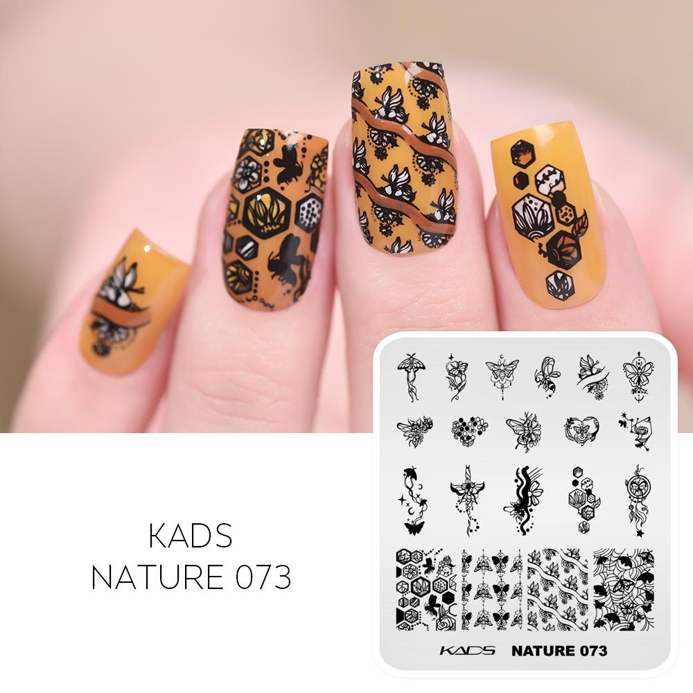 kads Chinese Stamping Nail Stamp Plate Tree Peony Butterfly Design Nail Art Printing Gel Polish 7*8cm Image Templates Plate