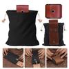 PU Leather Canvas Storage Bag Collapsible Outdoor Foraging Bag Garden Picking Pouch Tool Storage