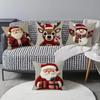Christmas Pillowcase Cartoon Santa Snowman Elk Sofa Cushion Cover Home Bed Car Decor Merry Christmas