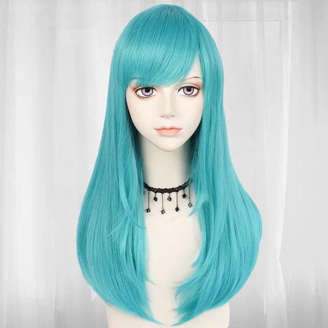 Длинный прямой серебристо-синий Dragon Ball Bulma парик для косплея на Хэллоуин, Рождественскую школу, День благодарения