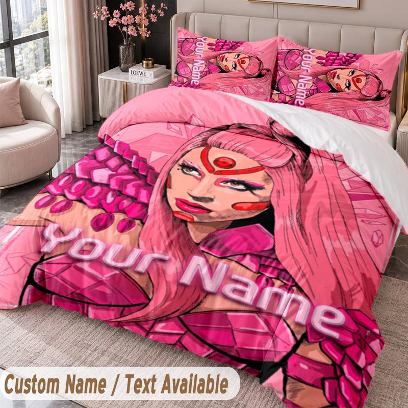 Custom Name Text 3Pcs Bedding Set Lady Gaga Duvet Cover And Two Pillowcases